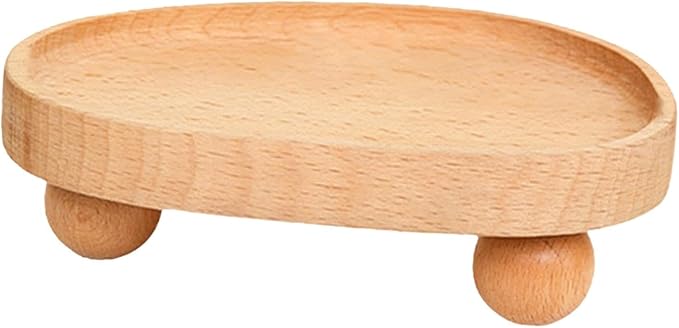 Vaveren Wooden Riser Tray Jewelry Display Dish Soap Holder Pedestal Stand for Fireplace Kitchen Counter Candle Holder Vanity Birthday