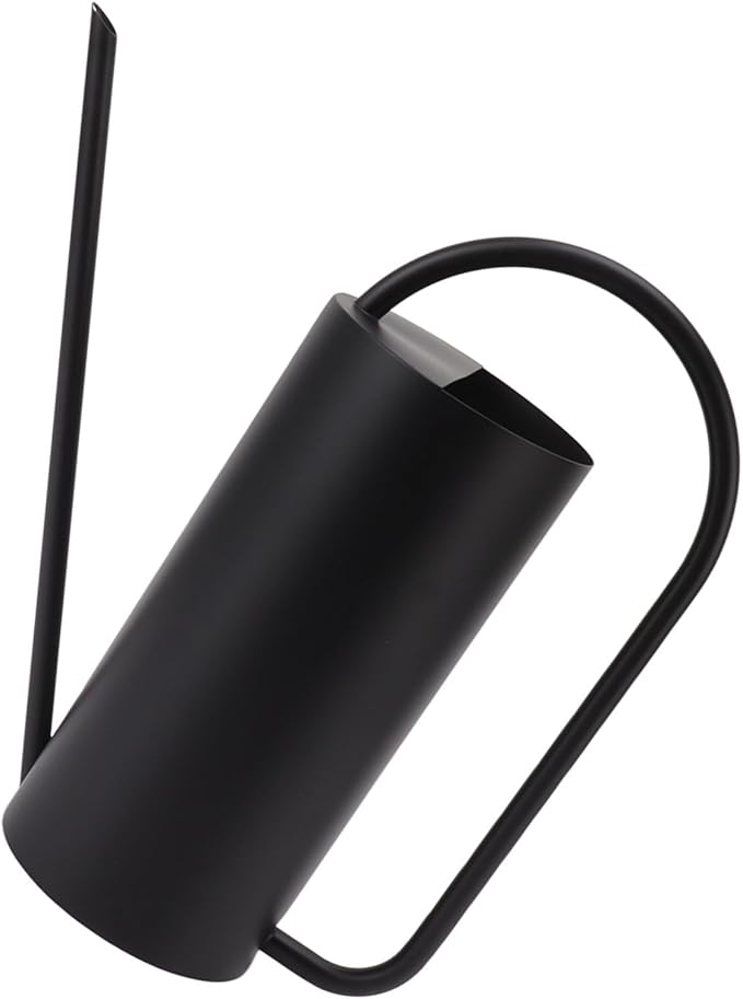 Plants Watering Can - 1500ml Large Capacity Stainless Steel Kettle for Indoor Outdoor Bonsai Plants and Garden - Long Spout Gardening Supplies (Black)