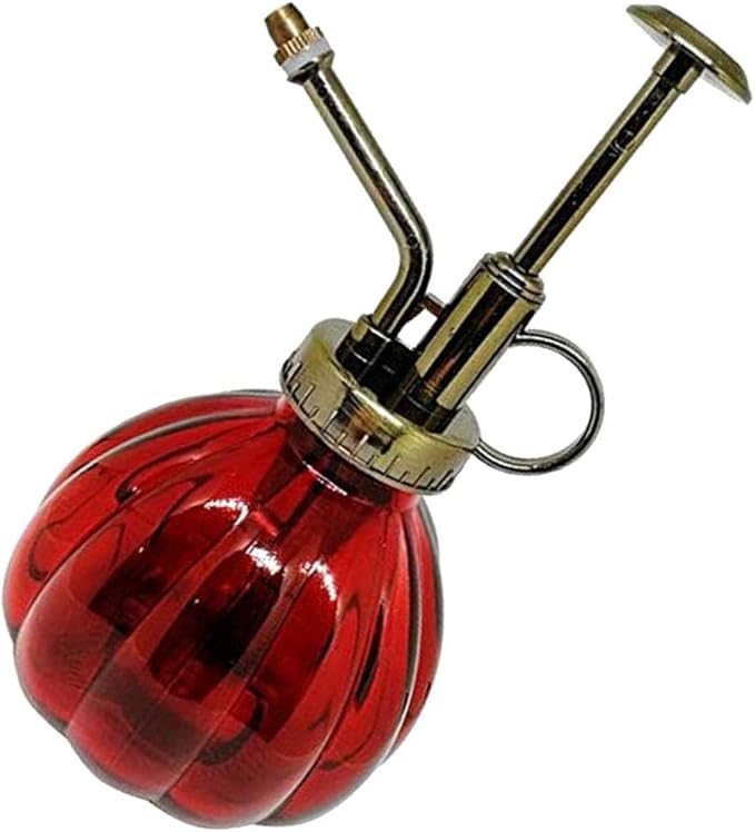 Vintage Glass Watering Spray Bottle Plant Mister - Adjustable Pressure Sprayer for House Plants - Elegant European Style Watering Can - Perfect for Garden and - Wine Red