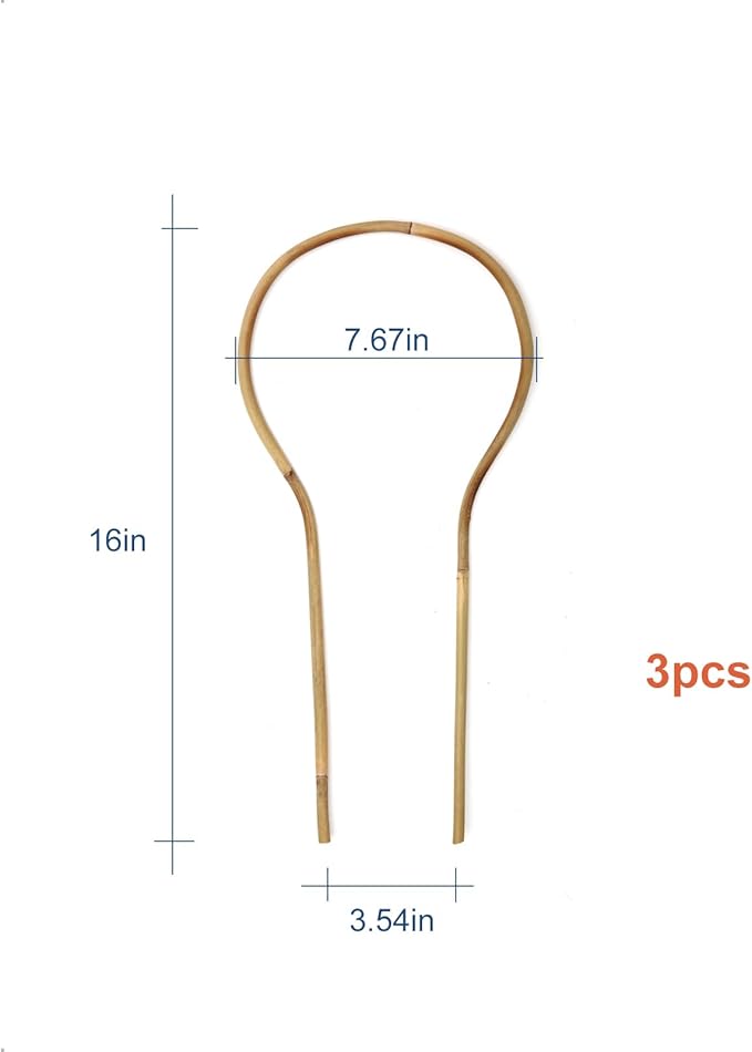 COLOtime 3Pack Bamboo Trellis 16 Inch Round Shaped Small Plant Trellis for Indoor Potted Plants Climbing Monstera Orchid Vine Hoya Houseplant