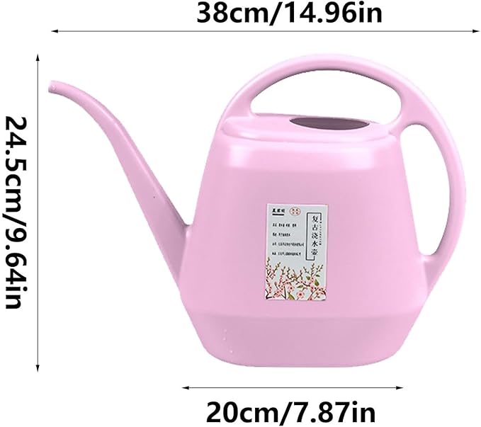 1 Gallon Long Spout Plastic Watering Can with Handle Lightweight Large Watering Can for Garden Flower House Office Indoor Plants Succulent Bonsai