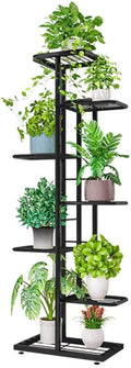 MTB Garden 7 Tier Metal Plant Stand for Indoor Outdoor Flower Pot Display Planter Shelf, Charcoal Grey