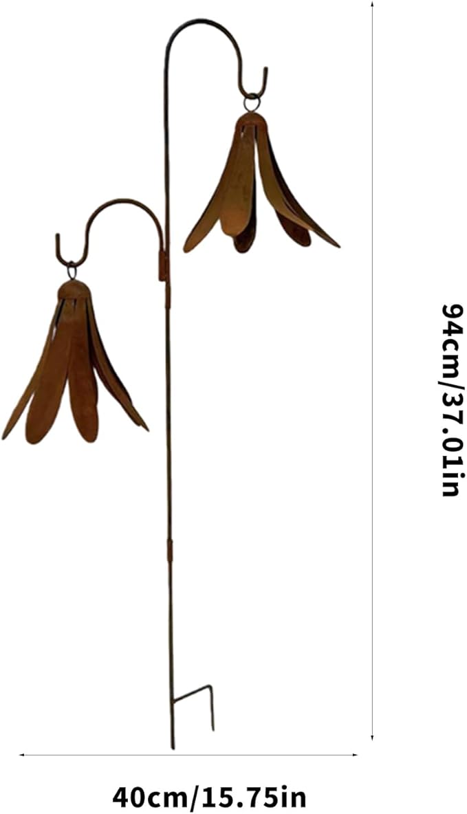 Elegant Metal Flowers Garden Stake Patios Balcony Planter Ground Spikes for Outdoor and Indoor Decoration