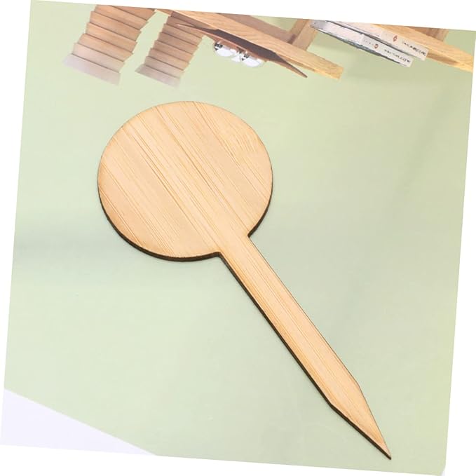 Kisangel 40pcs Miniature Plant Labels t Shape Plaque Ornaments for Gardening Easy Insertion Decorative Sign Round Design for Nursery Use