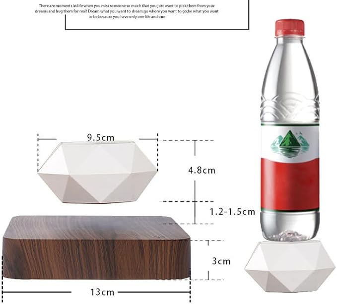 Wooden Levitating Plant Pot, Succulent Pots Planter Cactus Planter, Levitating Decor for Home & Office Magnetic Floating Levitating Display,Marble /2438