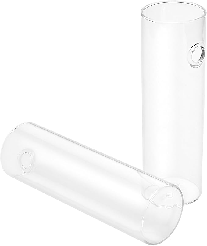 JEUIHAU 8 PCS 5.9 in x 1.85 in Glass Wall Mounted Planters, Wall Glass Tube Plant Holder, Clear Flower Vases Hanging, Propagation Containers for Hydroponics Plants, Garden Decor
