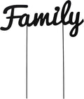 Metal Letters Garden Stakes Yard Art Word Sign Lawn Decoration Indoor Outdoor Plant Pot Decor Decorative Stick for Patio Pathway Flower Bed (family)