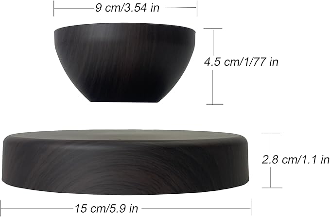 Magnetic Levitatng Plant Pot, Floating Plant Pot, Small Bonsai Pot for Succulent, Levitating Decoration for Home Office(Dark Brown)