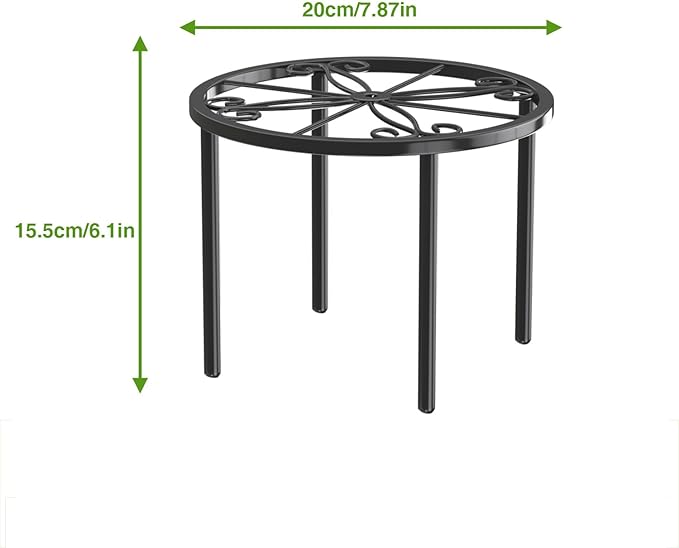 bussdis Plant Stand 1 PCS-7.9 IN Flower Pot Stand Plant Rack for Indoor and Outdoor Courtyard Gardens Black