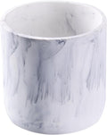 Ekirlin 6 Inch Resin Plant Pot Indoor - Natural Marble Texture Garden Planter with Drainage Hole, Removable Rubber Stopper and Non-Slip Soft Pad, Modern Succulents Containers for Home, Outdoor