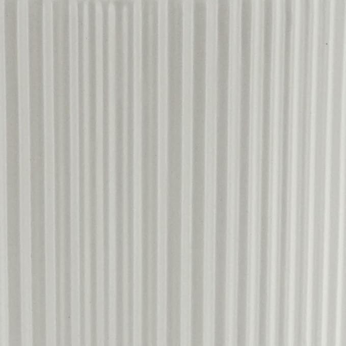 Amazon Basics Fluted Ceramic Round Planter with Drainage Hole, 8-inch, White, Indoor Outdoor, Modern Decorative for Indoor Plants
