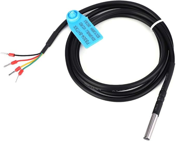 Temperature Humidity Sensor, I2C Interface FS304 SHT30 FS304 SHT31 FS304 SHT35 Waterproof Digital Thermal Soil Probe Module Stainless Steel Room Thermometer Hygrometer with Extension Cable(SHT31)