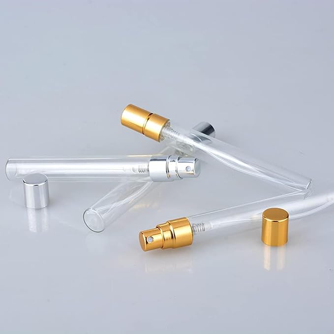 20 Pack 10ml Glass Perfume Spray Bottle Set Refillable Cosmetic Atomizer for Travel, Bulk Empty Mist Bottles