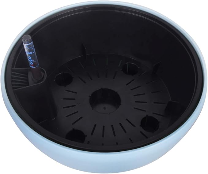 Vencer 11 Inch Plastic Round Self Watering Planter,Water Indicator,Modern Decorative Planter Pot for All House Plants Flowers, Herbs, Vegetables, Tropical,Ice Blue,VF-048B