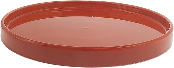 Yukfona Ceramic Plant Saucer Pot Tray 8.5 Inch, Planter Saucers 6 7 8 9 10 11 12 15 Inch, Durable Sturdy Flower Drainage drip Water Tray for Glazed Pots Base (8.5 Inch- Red Terracotta)