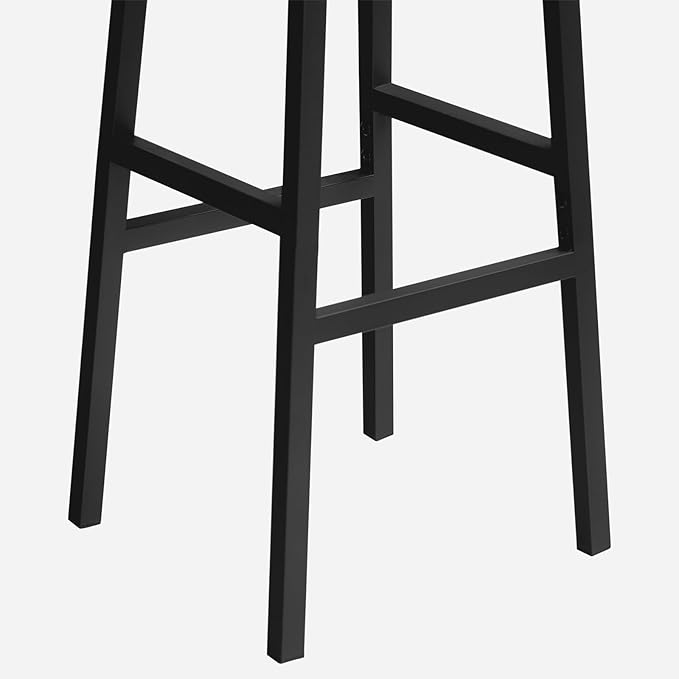 MAHANCRIS Bar Stools, Set of 2 Round Bar Chairs with Footrest, 24.4 Inch Kitchen Breakfast Bar Stools, Industrial Bar Stools, Easy Assembly, for Dining Room, Kitchen, Black BAHB0201 (Pack of 3)