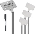 Stainless Steel Plant Labels, Metal Waterproof Plant Markers,Height 12.75 in, Label Area 2.5 in*1.25 in resuable Nursery Tags for Vegetables herb Flower Seed Green House- 20-Pack