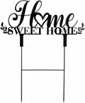 Amyhill Sweet Home Outdoor Decor Metal Garden Stakes 25 Inch Welcome Home Yard Signs Decorations Housewarming Decorative Garden Stakes Decorations for Family Welcoming Party Patio Lawn Walkway