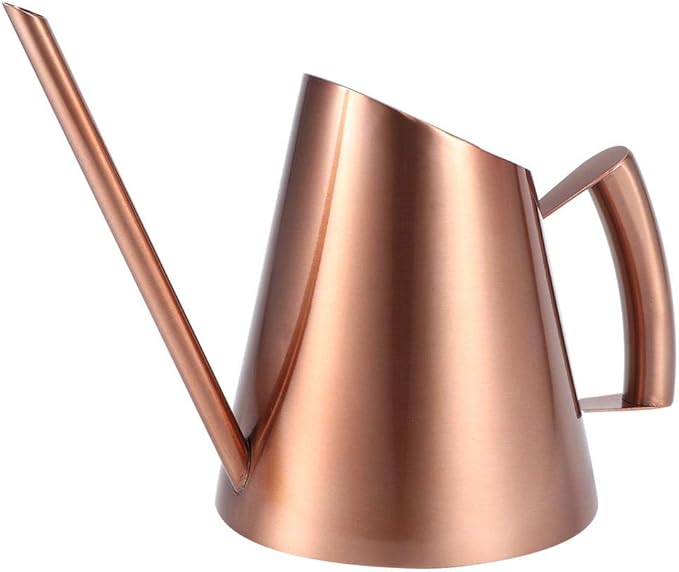 Household Bonsai Stainless Steel Watering Can, Mini Brushed Indoor House Plants Long Spout Watering Can Modern Watering Pot, Rose Gold(S)