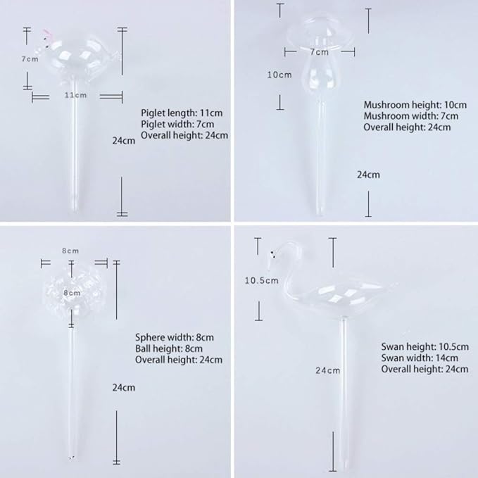 Ochine Plant Waterer Self Watering Globes Self Water Bulbs Devices Automatic Plant Watering Tool Decorative Hand Blown Clear Glass Plant Watering System for Indoor Outdoor Plant