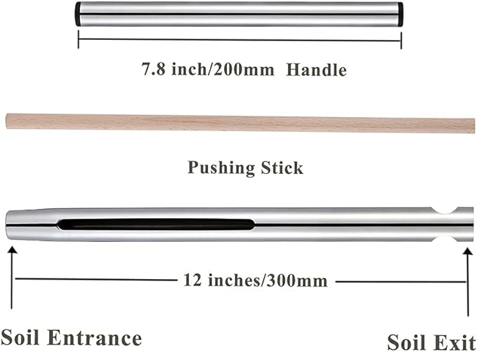 Sukiise Soil Sample Probe 12 Inch with T Handle, Soil Sampler Tool, Soil Test Kit, Soil Probe for Soil Sampling Plant Care Lawn Garden Farm