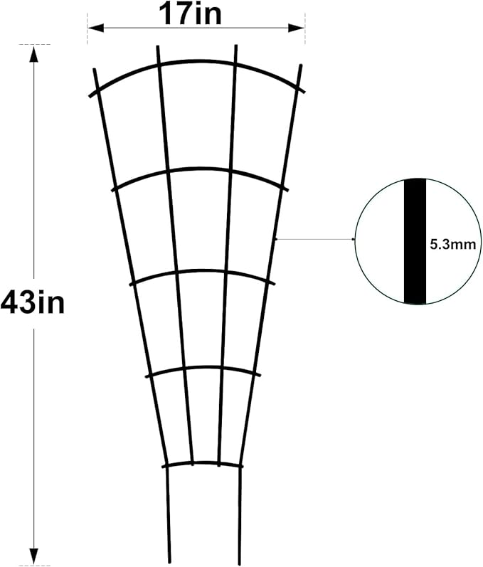 Mklsit 4 Pack 43'' Indoor Plant Trellis for Potted Plants, Metal Garden Trellis for Climbing Plants Outdoor, Black Coated Flower Pot Trellis for Climbing Plants Houseplants Vine Ivy