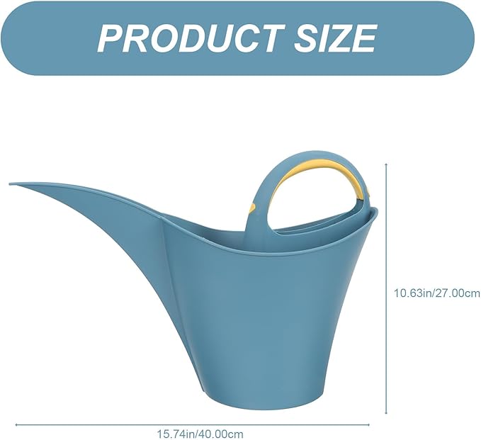 INOOMP Long Spout Watering Can with Handle 2l Plastic Watering Pot for Indoor and Outdoor Plants Gardening Tool Navy Blue
