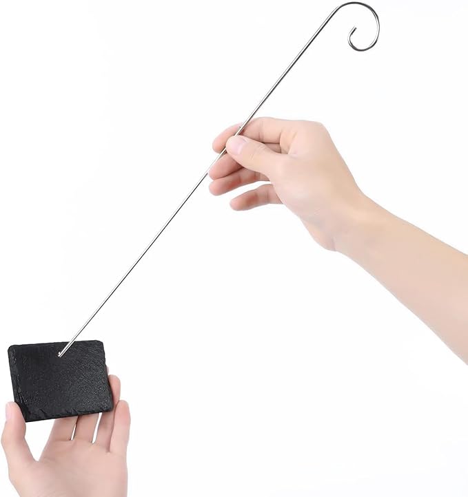 20Pcs Silver Stainless Steel Plant Label Hooks, Hanger Gardens Stake, Garden Markers Stake Plant Label Holder,Rustproof Deformed Garden Plant Sign Hooks Hanging Rods, Outdoor Hanging Brackets(20cm)