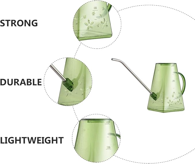DOITOOL Watering Kettle and Long Spout Watering Can for Indoor and Outdoor Plants 1.4l Green Garden Supply