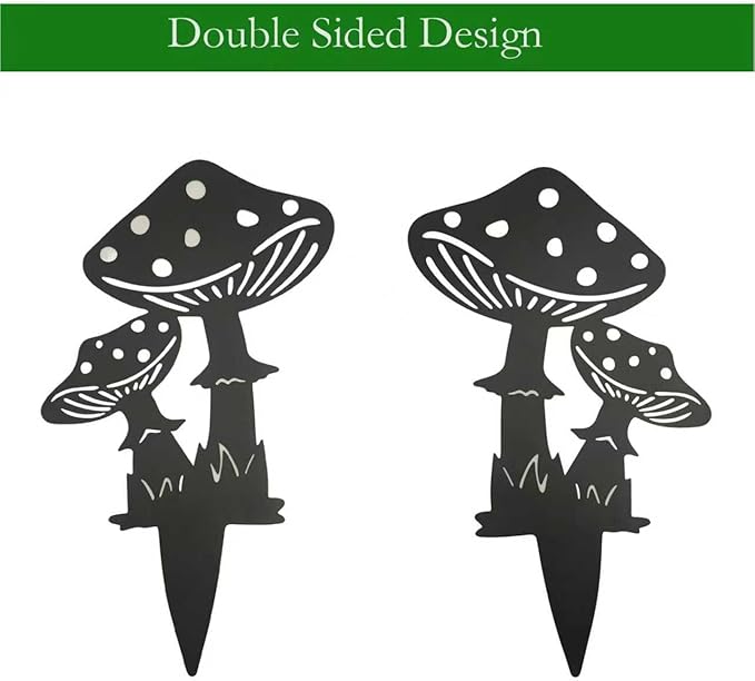 Decorative Garden Stakes， Fairy Garden Stakes, Butterfly Fairy Stakes for Weather Resistant Black Metal Outdoor Decorative Art for Women Gift (Matte Black, 3P-C)