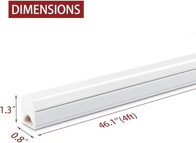 Kihung 12 Pack 4FT Led Shop Lights, 20W 2200lm 6500K Super Bright Garage Light, T5 4 Foot Shop Lights Ideal for Basement, Storage Room, Warehouse, Linkable Led Lighting Fixture with On/Off Switch