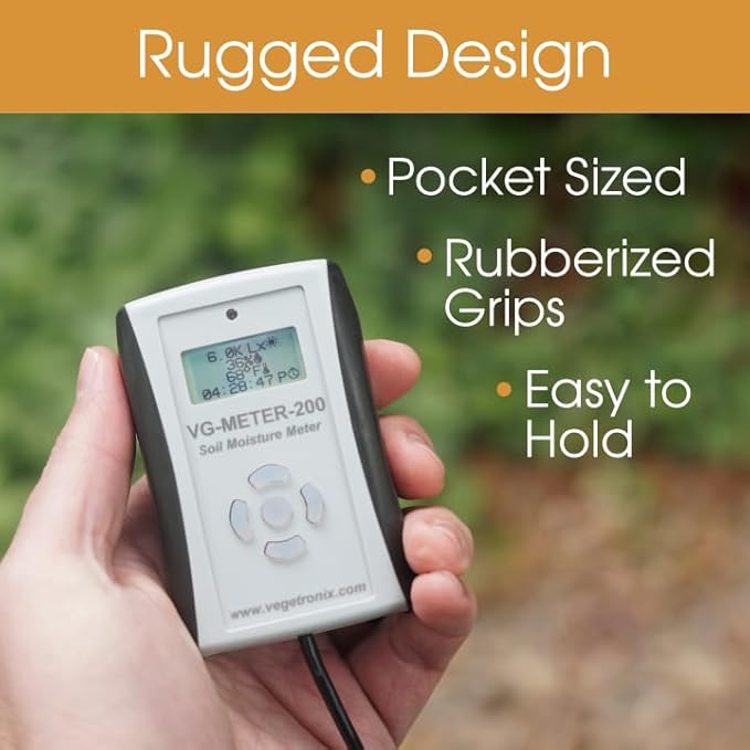 Professional Grade Digital Soil Moisture Meter with Dielectric Probe, Highly Accurate, Probe Will Never Corode, Graphical Backlit Display, Rugged Easy Grip Hand Held Case