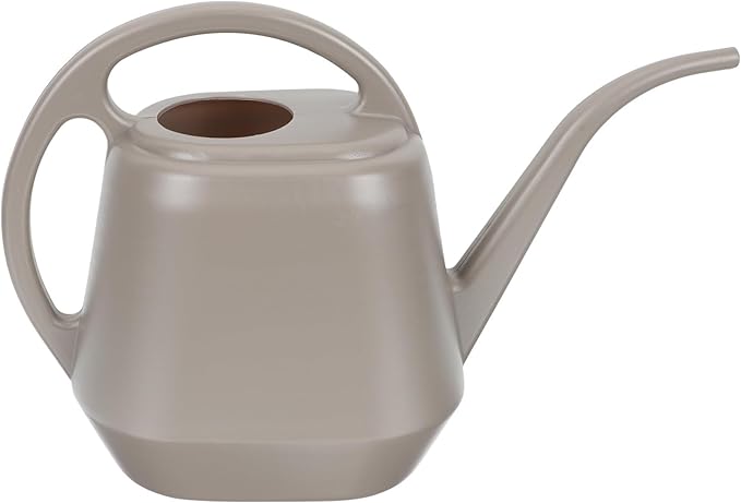 Toyvian 4l Long Spout Watering Can for Indoor Garden and Outdoor Plants Thickened Plastic Watering Pot in Coffee Color Large Capacity for Flowers and Succulents