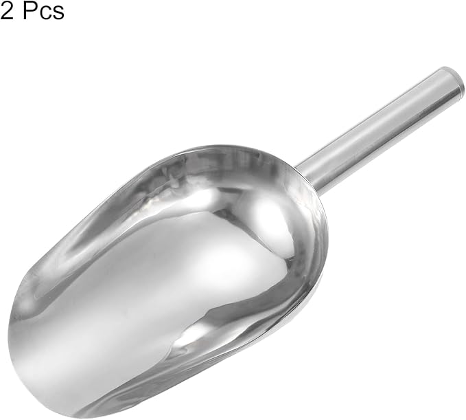 HARFINGTON 2pcs Garden Soil Scoop 9.45 x 3.74 Stainless Steel Hand Shovel Spade with Handle for Planting Weeding Digging