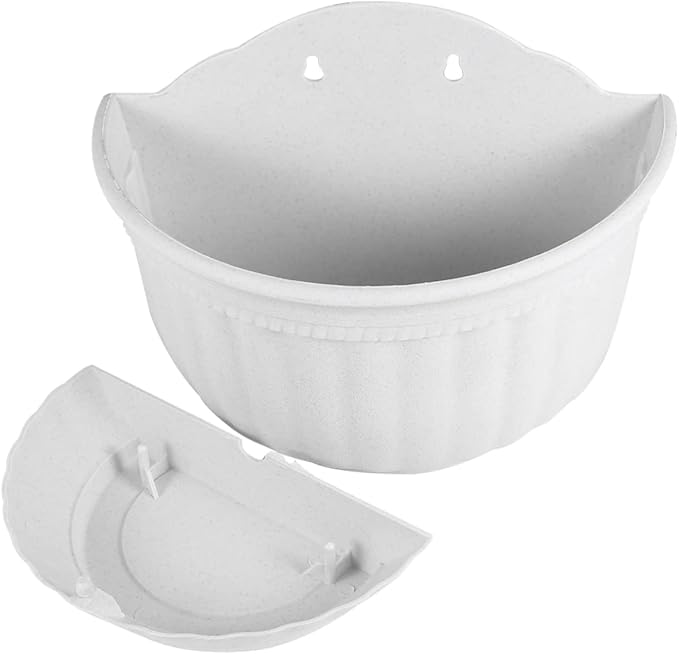 POPETPOP 2pcs Wall Mounted Half Hanging Flower Pot Elegant Planter Drainage Space-Saving Design for Desktop Kitchen Balcony Garden Decor