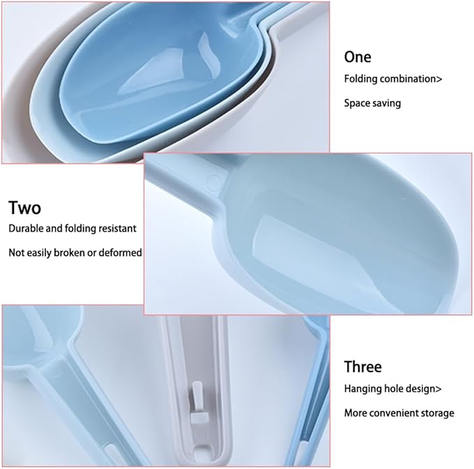 4-Piece Multi-Purpose Scoop Set - Colorful Plastic Scoops for Ice, Flour, Coffee, Pet Food & Dry Goods - Perfect for Freezer, Canisters & Kitchen Storage (4 Sizes Included)