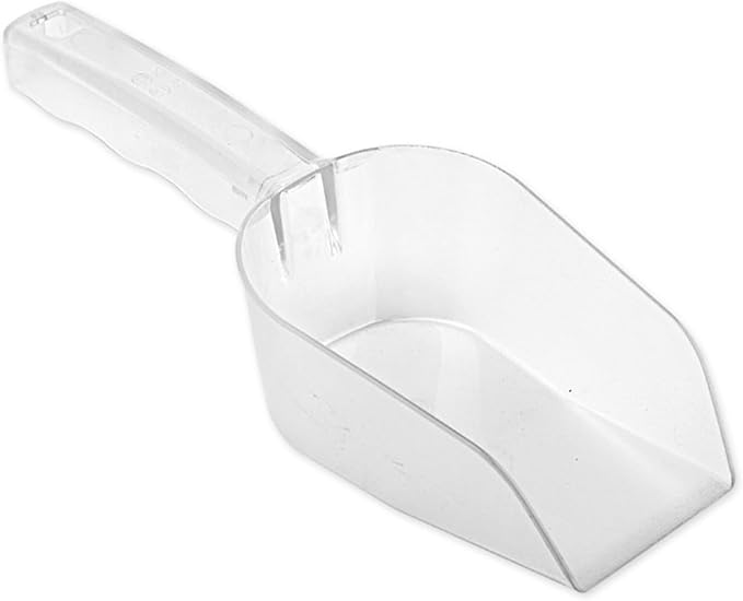 12 oz Clear Hand Scoop, Food-grade Acrylic Multi-Purpose Kitchen ice scoop, Flat-bottomed Scoop for Ice, Popcorn, Cookies, Candy Buckets(1PCS) (1)