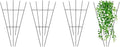 4 Pack 16'' Black Plant Fan Shape Trellis for Potted Climbing Plants Indoor, Outdoor Metal Garden Trellis for Climbing Plants House Plants Flowers Vine Ivy