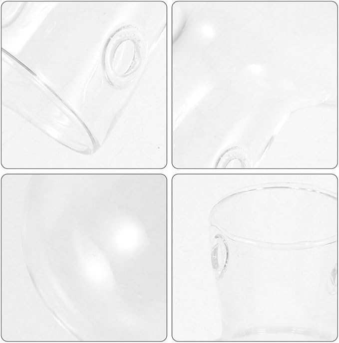 Milisten Hydroponic Glass Planter Vase Accessories with Wooden Stand Clear Borosilicate Glass Indoor Plant Pot Decor 3.94X2.75X2.75In Table Centerpiece Flowerpot