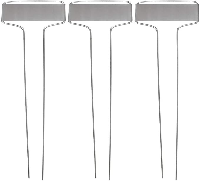 Pack of 25pcs Metal Plant Labels Garden Markers Reusable Nursery Stakes Tags Name Plate for Greenhouse Flower, Herbs, Vegetables, Seedlings, Shrubs (Zinc,S(6.1x2.56x0.08inch))
