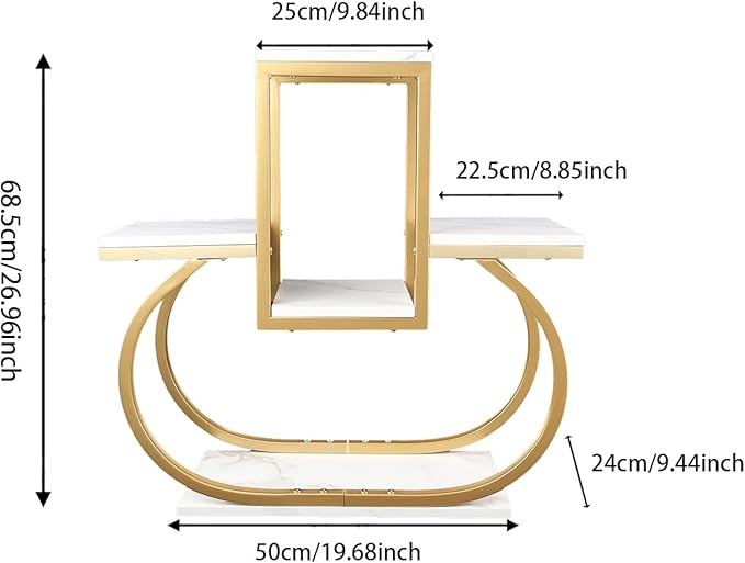Gold Metal Corner Plant Stand for Indoor & Outdoor Use – Tiered Multi-Tier Flower Pot Holder for Living Room, Bedroom, Balcony – Modern Home Decor Storage Rack With Marble-Patterned Shelves