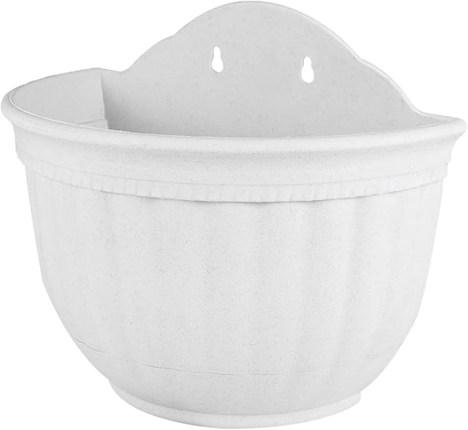 POPETPOP 2pcs Wall Mounted Half Hanging Flower Pot Elegant Planter Drainage Space-Saving Design for Desktop Kitchen Balcony Garden Decor