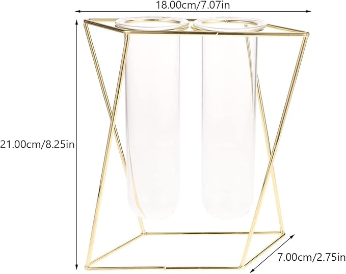 Hanging Hydroponic Plant Container Geometric Glass Vase for Indoor Office Decor Chic Wall-Mounted Planter with Shelf for Use