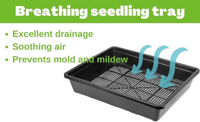 BeGrit Soil Blocking Trays 15x12 inch 5 Set/10 pcs Mesh Bottom Seed Starter Trays for Seedling, Microgreen, Soil Blocks, Wheatgrass