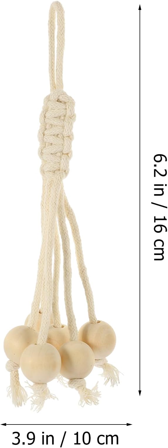 Cabilock Banana Hanger Cotton Rope with Wooden Beads Hanging Fruit Storage Organizer for Kitchen Cabinet or Countertop