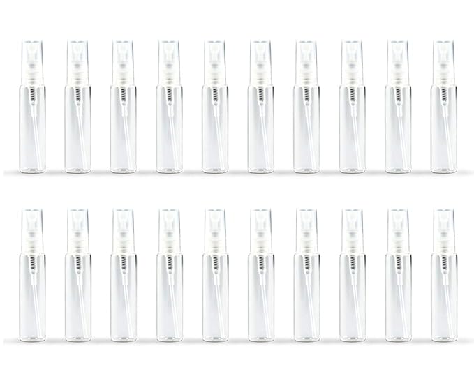 20 Pack Set 10ML Protable Refill Bulk Atomizer Spray Travel Perfume Bottle Hydrating Empty Bottle (Clear-1)