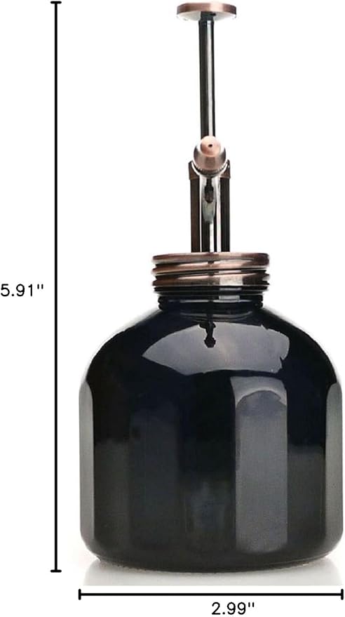 Plant Mister- Black Glass Bottle & Brass Sprayer (Antique Copper)