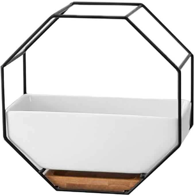 Wall Planter Geometric Succulent Wall-Mounted Decor with Ceramic Flower Pot Hanging Vase Desktop Succulents Planter, Nordic Style Flower Pot, Standard