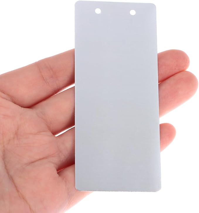 okhobby 100PCS Impress-O-Tag Blank Tags, Aluminium Write On Metal Labels Tag Outdoor Markers, with Holes for Stamping, Pets, Plants, Doors