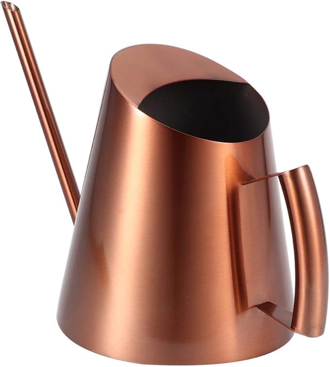 Household Bonsai Stainless Steel Watering Can, Mini Brushed Indoor House Plants Long Spout Watering Can Modern Watering Pot, Rose Gold(M)
